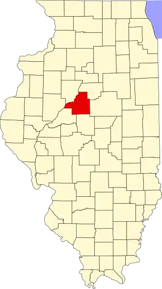 Locatie van Tazewell County in Illinois