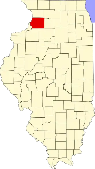 Locatie van Whiteside County in Illinois