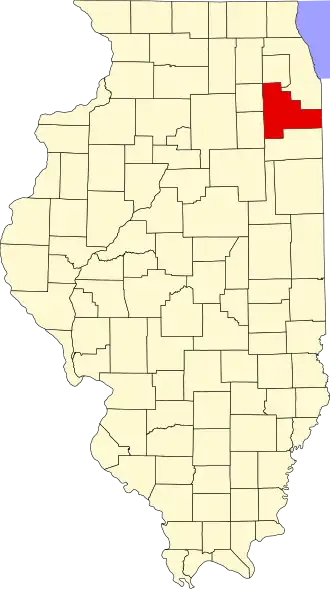 Locatie van Will County in Illinois