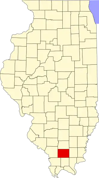 Locatie van Williamson County in Illinois