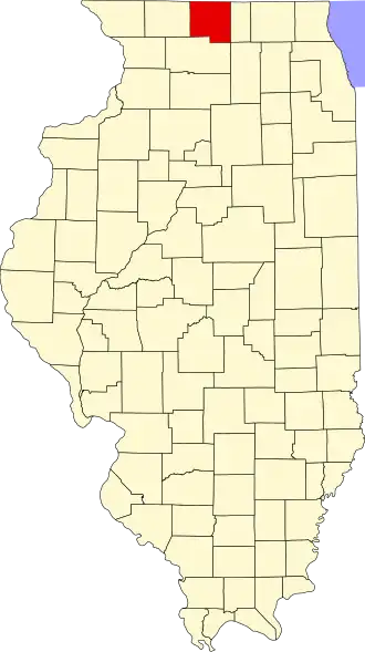 Locatie van Winnebago County in Illinois