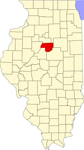 Locatie van Woodford County in Illinois