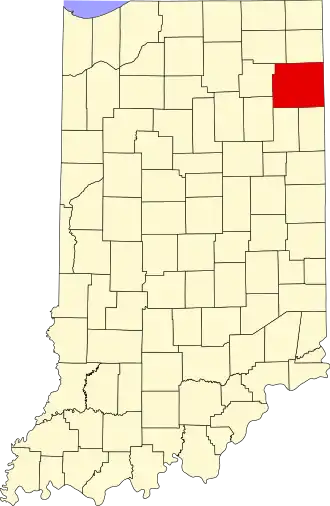 Locatie van Allen County in Indiana