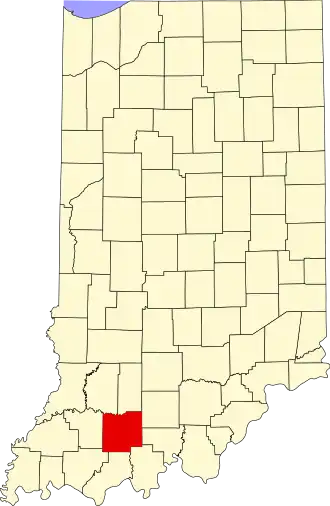 Locatie van Dubois County in Indiana