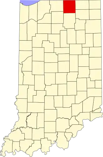 Locatie van Elkhart County in Indiana