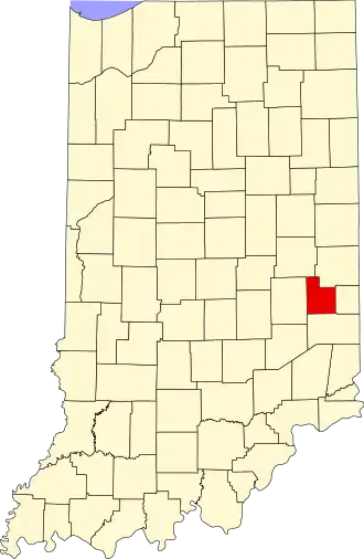 Locatie van Fayette County in Indiana