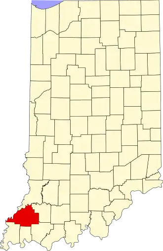 Locatie van Gibson County in Indiana