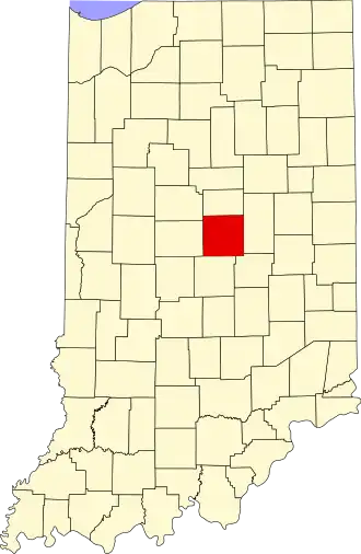 Locatie van Hamilton County in Indiana