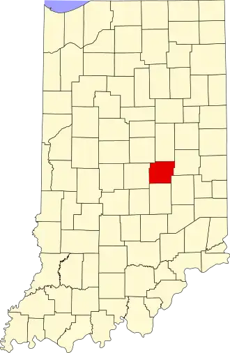 Locatie van Hancock County in Indiana