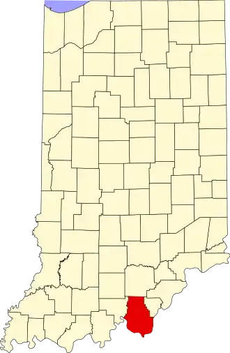 Locatie van Harrison County in Indiana