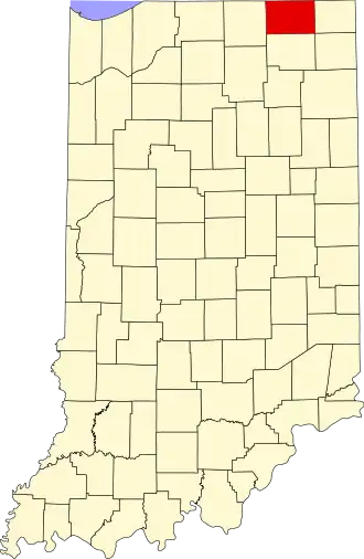 Locatie van LaGrange County in Indiana