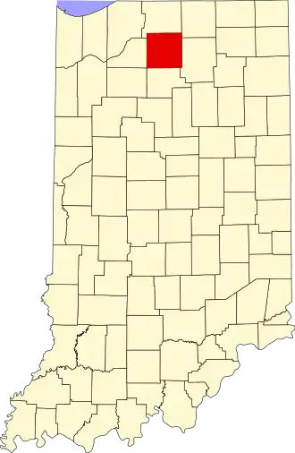 Locatie van Marshall County in Indiana