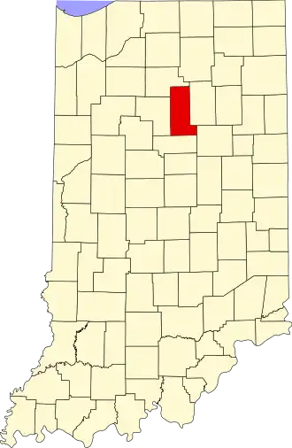 Locatie van Miami County in Indiana