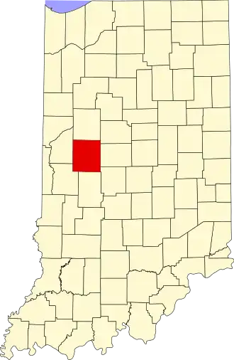 Locatie van Montgomery County in Indiana