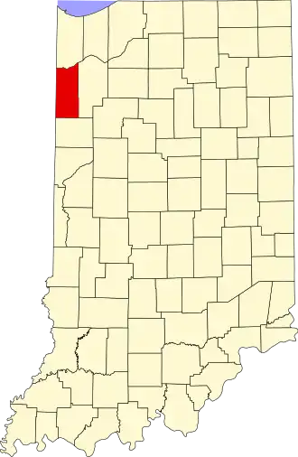 Locatie van Newton County in Indiana