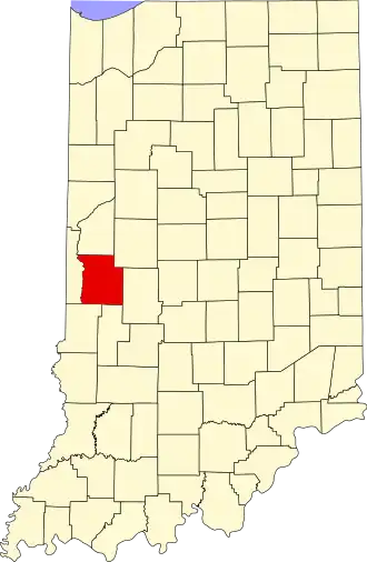 Locatie van Parke County in Indiana