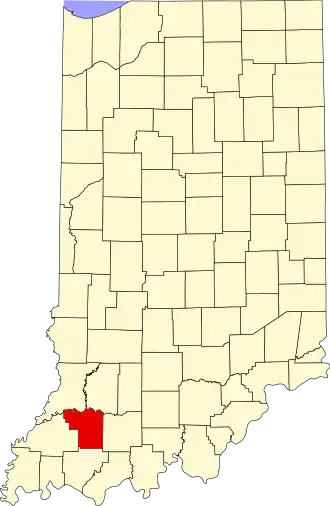 Locatie van Pike County in Indiana