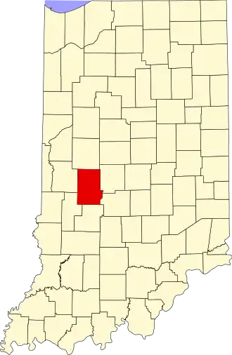 Locatie van Putnam County in Indiana