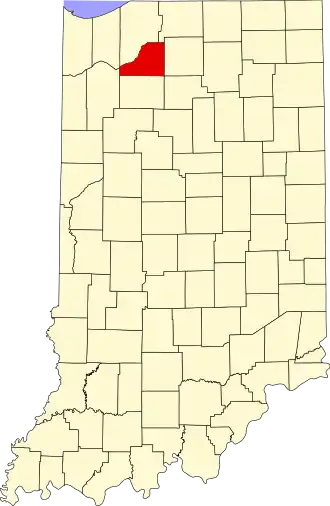 Locatie van Starke County in Indiana