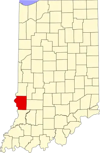 Locatie van Sullivan County in Indiana