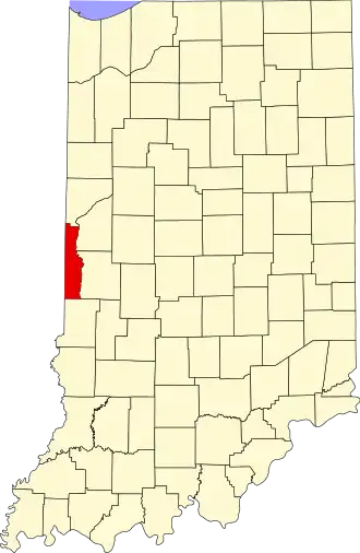 Locatie van Vermillion County in Indiana