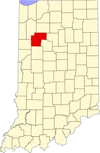 Locatie van White County in Indiana