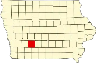 Locatie van Adair County in Iowa