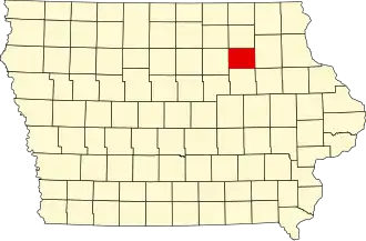 Locatie van Bremer County in Iowa