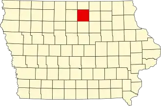 Locatie van Cerro Gordo County in Iowa