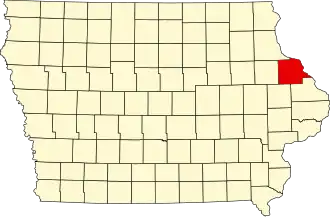 Locatie van Dubuque County in Iowa