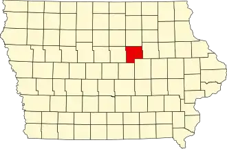 Locatie van Grundy County in Iowa