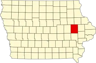 Locatie van Linn County in Iowa