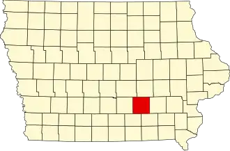 Locatie van Mahaska County in Iowa