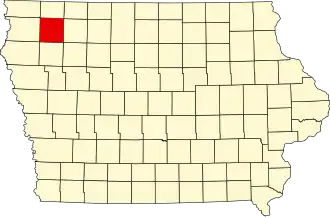 Locatie van O'Brien County in Iowa