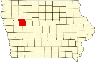Locatie van Sac County in Iowa