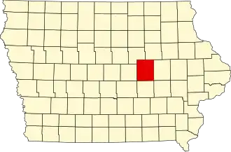 Locatie van Tama County in Iowa