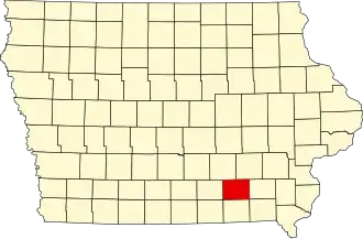 Locatie van Wapello County in Iowa