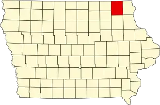 Locatie van Winneshiek County in Iowa