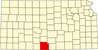 Locatie van Barber County in Kansas