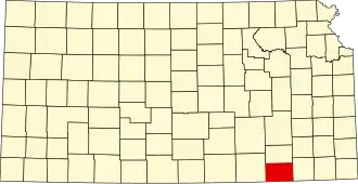 Locatie van Chautauqua County in Kansas