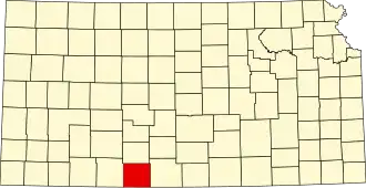 Locatie van Comanche County in Kansas