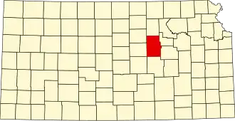 Locatie van Dickinson County in Kansas