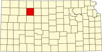 Locatie van Graham County in Kansas