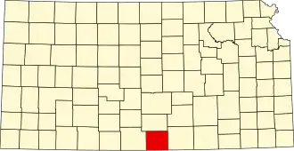 Locatie van Harper County in Kansas