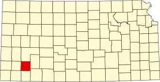 Locatie van Haskell County in Kansas