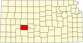 Locatie van Hodgeman County in Kansas