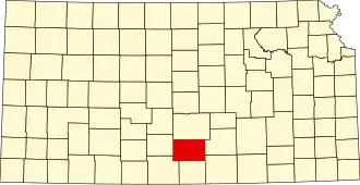 Locatie van Kingman County in Kansas