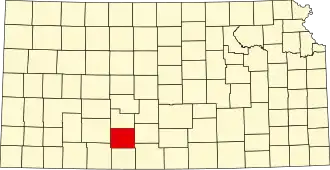 Locatie van Kiowa County in Kansas