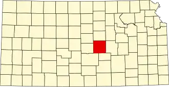 Locatie van McPherson County in Kansas