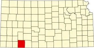 Locatie van Meade County in Kansas